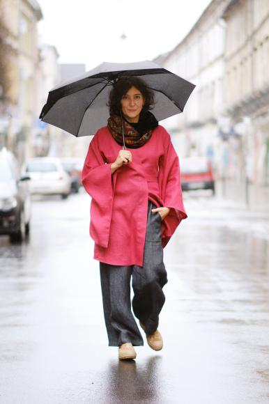 KIMONO LNIANE DŁUGIE: MALINA