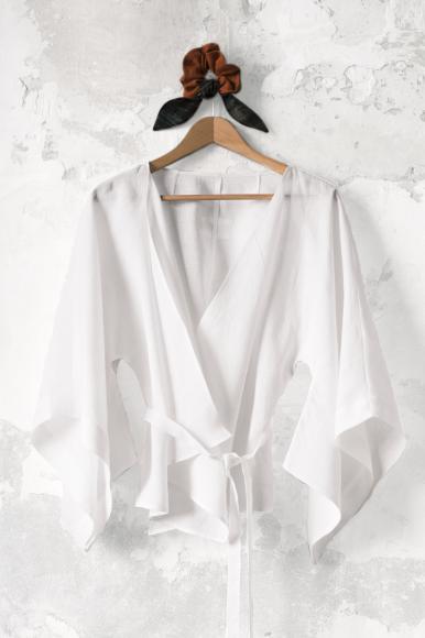 KIMONO LNIANE KRÓTKIE: BIAŁY