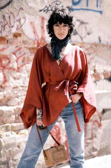 KIMONO LNIANE KRÓTKIE:  MALINA