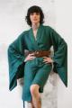 kimono z lnu zielone
