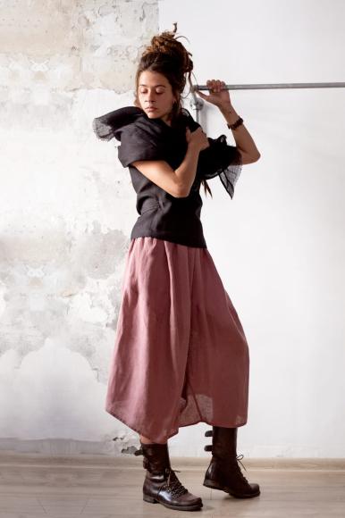  SPODNIE SAMURAI LNIANE - PUDROWY RÓŻ