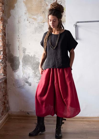 SPODNIE SAMURAI LNIANE - CZERWONE