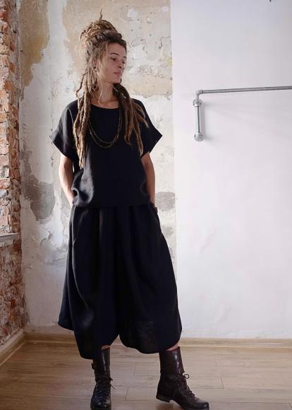 SPODNIE SAMURAI LNIANE - CZARNE