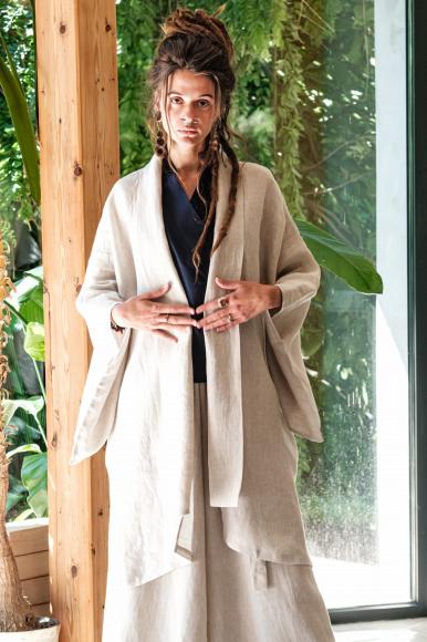 NEW KIMONO LNIANE LONG NEW DESIGN:  OATMEAL