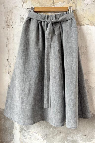 SPÓDNICA LNIANA -Szary Melanż